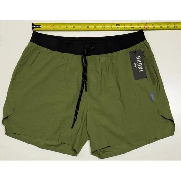 Rhone Invictus Ripstop Shorts 5" Unlined Green Cuivine Mens Large 101892-311 NWT - Picture 2 of 5